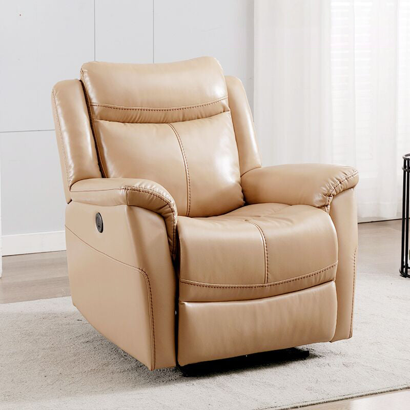 Swivel Rocker Metal Frame Standaard Recliner vaste kleur Lederen Recliner stoel