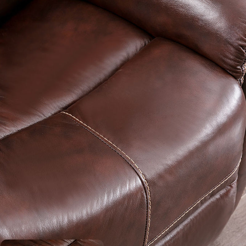 Swivel Rocker Metal Frame Standaard Recliner vaste kleur Lederen Recliner stoel