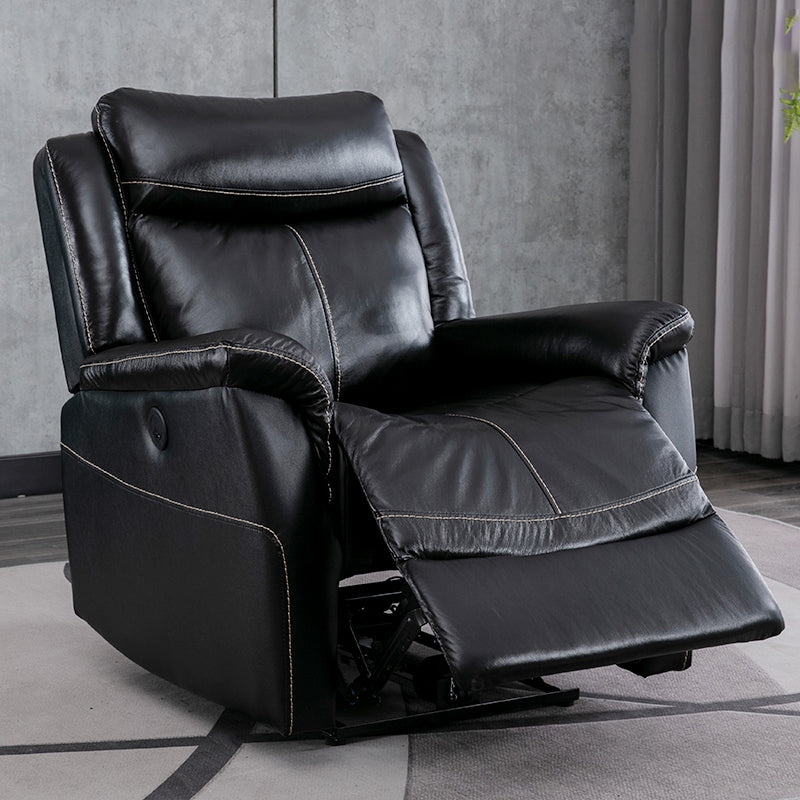 Swivel Rocker Metal Frame Standaard Recliner vaste kleur Lederen Recliner stoel
