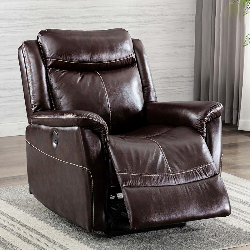 Swivel Rocker Metal Frame Standaard Recliner vaste kleur Lederen Recliner stoel
