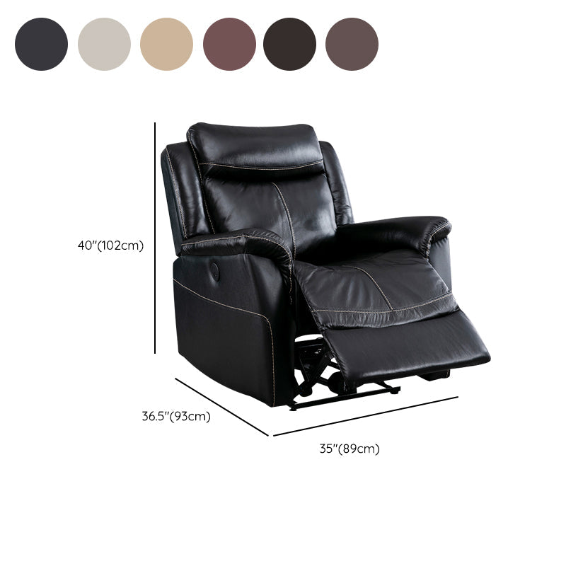 Swivel Rocker Metal Frame Standaard Recliner vaste kleur Lederen Recliner stoel
