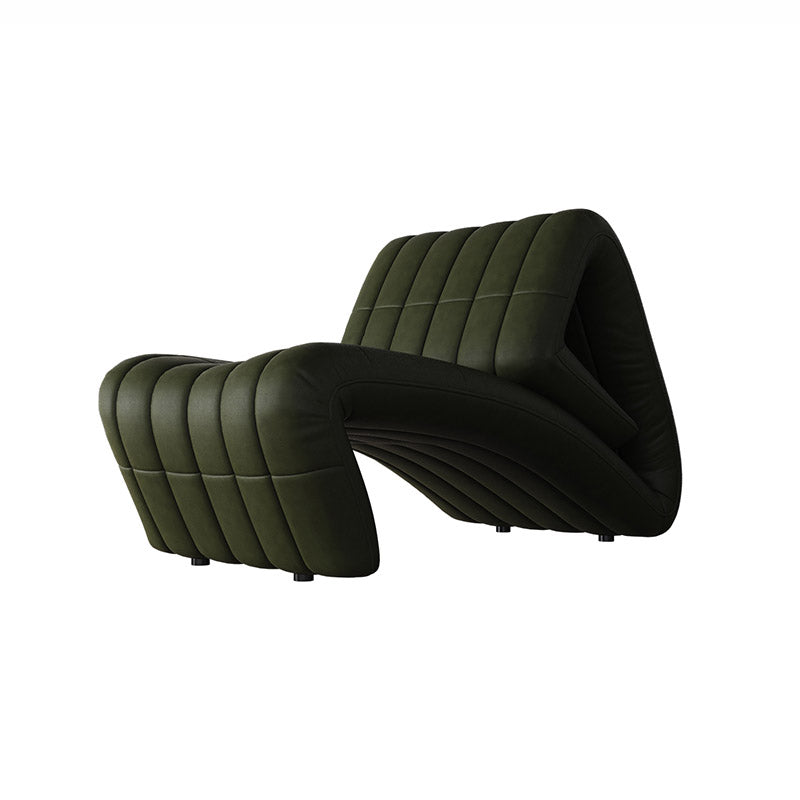 Sedia reclinabile in metallo in cuoio contemporaneo