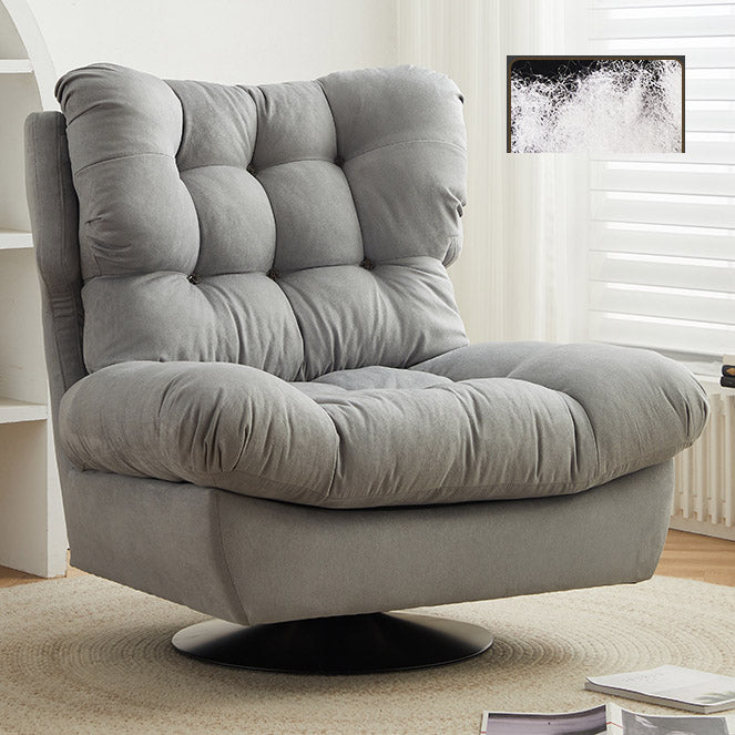 Swivel Recliner stoel vaste kleur standaard ligstoel met getufte rug