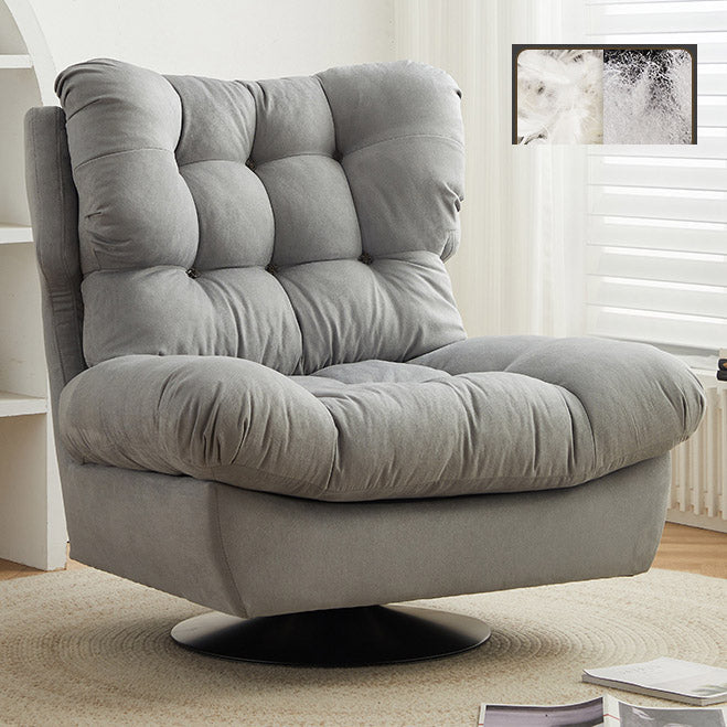 Swivel Recliner stoel vaste kleur standaard ligstoel met getufte rug
