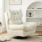 Swivel Recliner stoel vaste kleur standaard ligstoel met getufte rug
