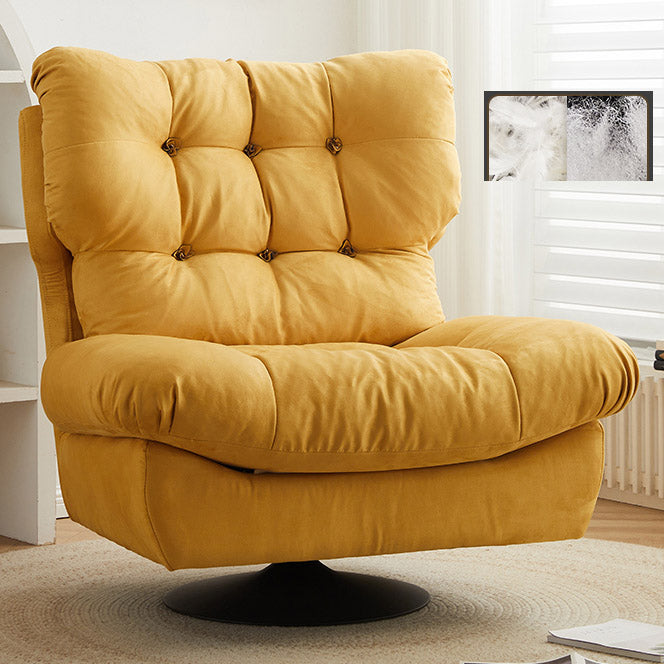 Swivel Recliner stoel vaste kleur standaard ligstoel met getufte rug