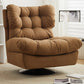 Swivel Recliner stoel vaste kleur standaard ligstoel met getufte rug