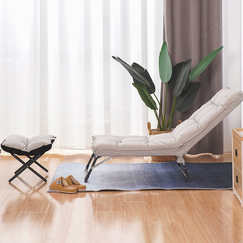 Sedia reclinabile pieghevole reclinabile di cotone standard con ottomano