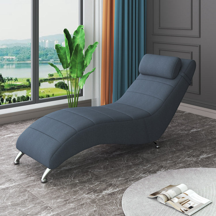 Metal Frame Standard Recliner Scandinavian Solid Color Recliner Chair Dark Blue Clearhalo 'Chairs & Seating' 'furn' 'furn_recliners' 'Furniture' 'Living Room Furniture' 'Recliners' 7179765