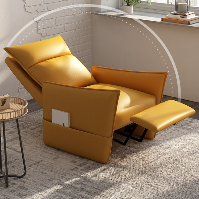 Manual-Push Standard Recliner with Storage Solid Color Recliner Chair with Footrest Clearhalo 'Chairs & Seating' 'furn' 'furn_recliners' 'Furniture' 'Living Room Furniture' 'Recliners' 7179792