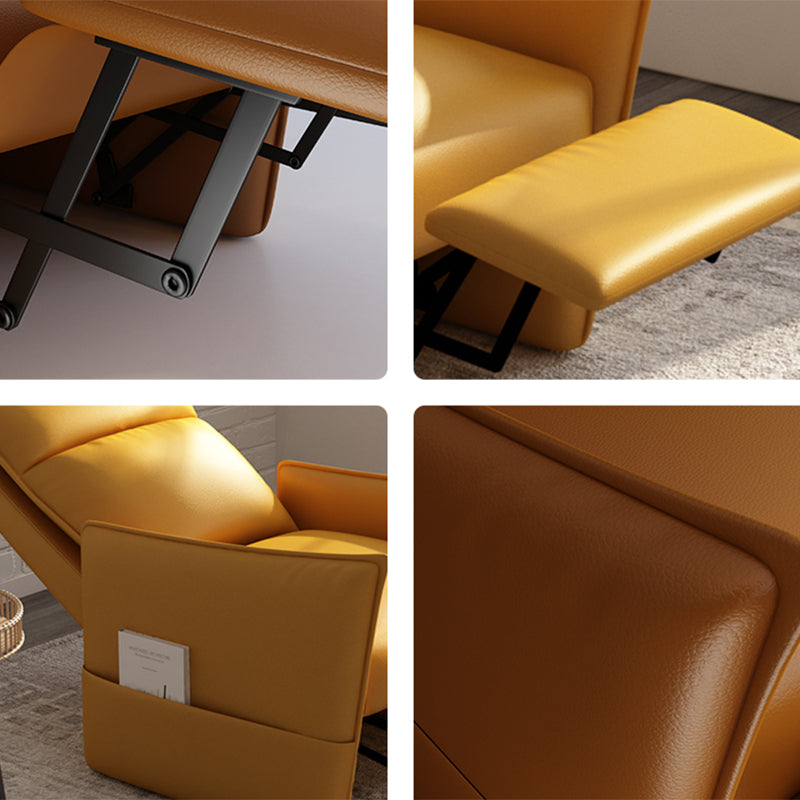 Manual-Push Standard Recliner with Storage Solid Color Recliner Chair with Footrest Clearhalo 'Chairs & Seating' 'furn' 'furn_recliners' 'Furniture' 'Living Room Furniture' 'Recliners' 7179800