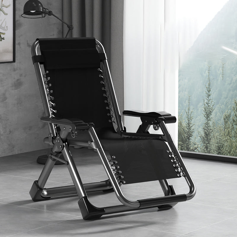 Contemporary Cotton Blend Standard Recliner Foldable Recliner Chair Black Clearhalo 'Chairs & Seating' 'furn' 'furn_recliners' 'Furniture' 'Living Room Furniture' 'Recliners' 7179803