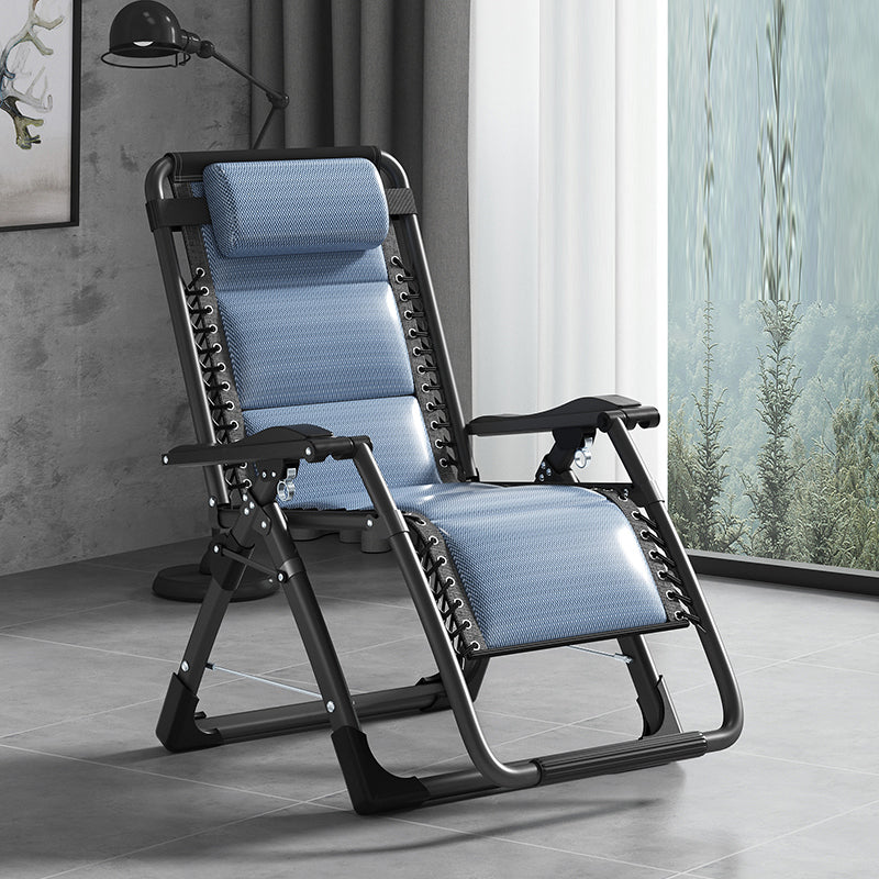 Contemporary Cotton Blend Standard Recliner Foldable Recliner Chair Light Blue-Black Clearhalo 'Chairs & Seating' 'furn' 'furn_recliners' 'Furniture' 'Living Room Furniture' 'Recliners' 7179810
