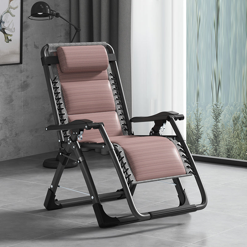 Contemporary Cotton Blend Standard Recliner Foldable Recliner Chair Pink Black Clearhalo 'Chairs & Seating' 'furn' 'furn_recliners' 'Furniture' 'Living Room Furniture' 'Recliners' 7179812