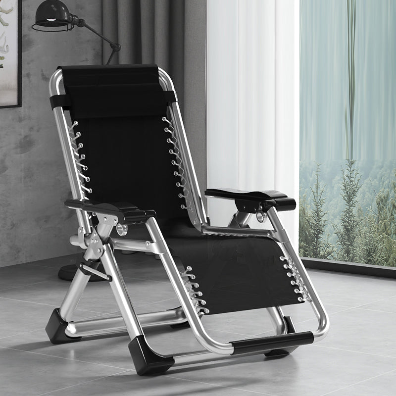 Contemporary Cotton Blend Standard Recliner Foldable Recliner Chair Silver Black Clearhalo 'Chairs & Seating' 'furn' 'furn_recliners' 'Furniture' 'Living Room Furniture' 'Recliners' 7179820