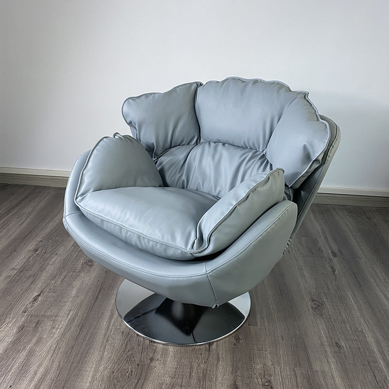 Sedia reclinabile in metallo in metallo in pelle di colore in faux a colori solidi