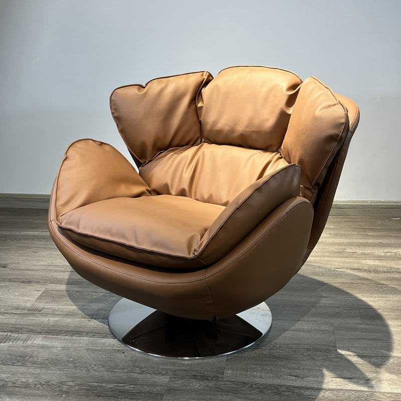 Sedia reclinabile in metallo in metallo in pelle di colore in faux a colori solidi