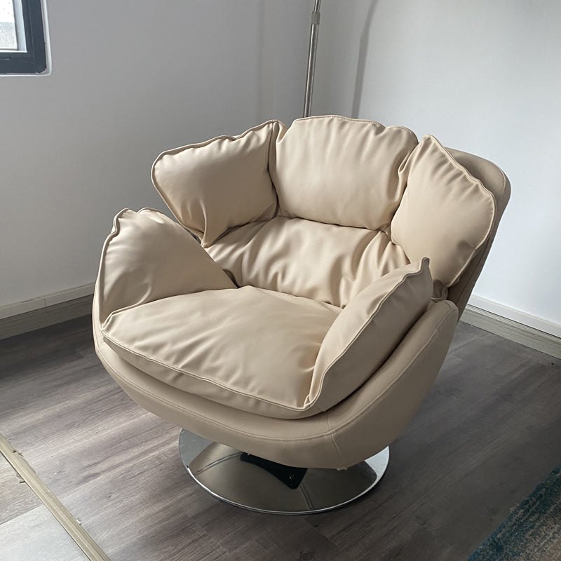 Sedia reclinabile in metallo in metallo in pelle di colore in faux a colori solidi