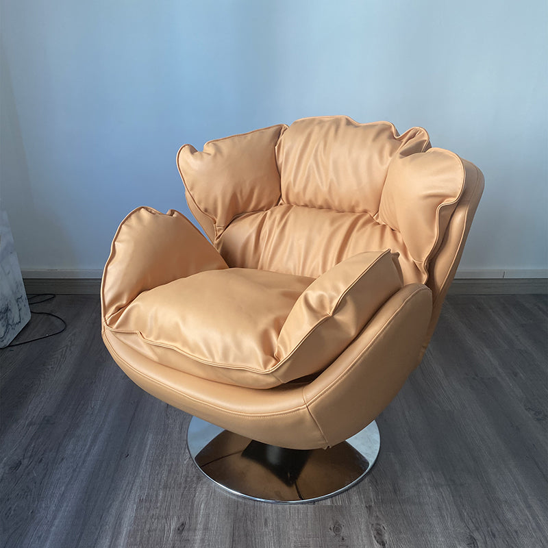 Sedia reclinabile in metallo in metallo in pelle di colore in faux a colori solidi