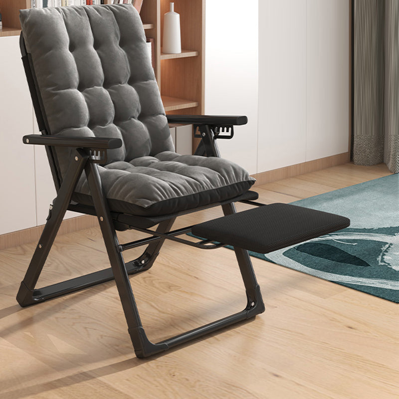 Sedia reclinabile pieghevole con cornice metallica contemporanea con blocco di posizione