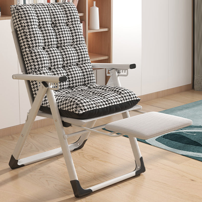 Sedia reclinabile pieghevole con cornice metallica contemporanea con blocco di posizione