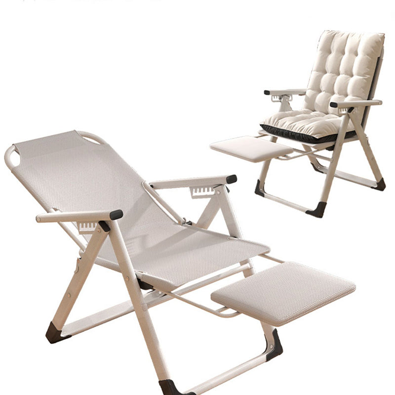 Sedia reclinabile pieghevole con cornice metallica contemporanea con blocco di posizione