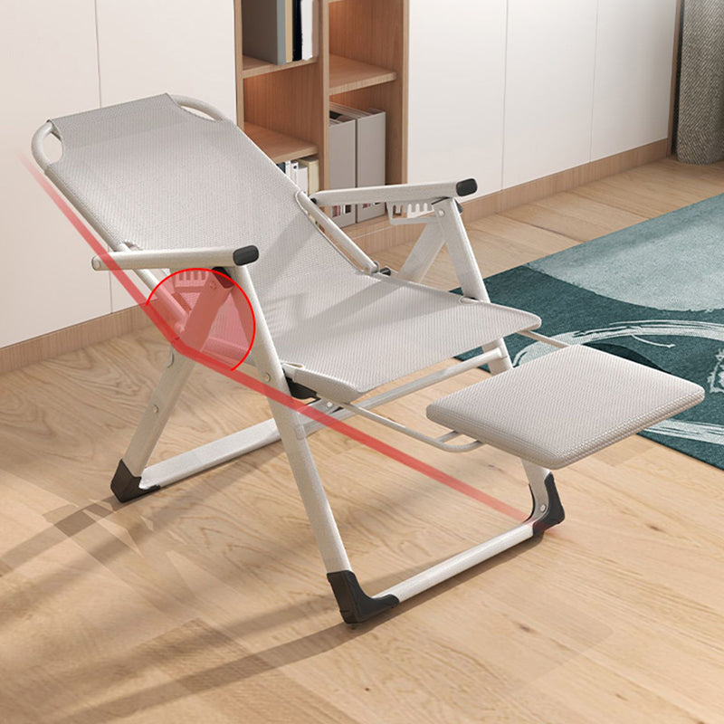 Sedia reclinabile pieghevole con cornice metallica contemporanea con blocco di posizione