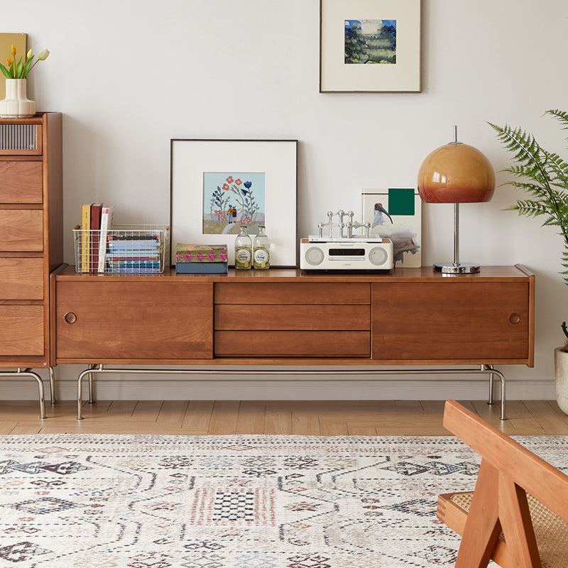 Scandinavian Media Console Solid Wood TV Console for Living Room Clearhalo 'furn' 'furn_tv_stands_entertainment_centers' 'Furniture' 'Living Room Furniture' 'TV Stands & Entertainment Centers' 'TV Stands & Media Storage Furniture' 'tv_stands_entertainment_centers' 7181565
