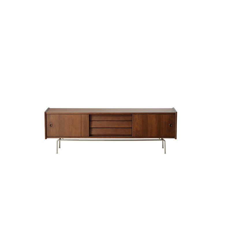 Scandinavian Media Console Solid Wood TV Console for Living Room 83"L x 15"W x 21"H Clearhalo 'furn' 'furn_tv_stands_entertainment_centers' 'Furniture' 'Living Room Furniture' 'TV Stands & Entertainment Centers' 'TV Stands & Media Storage Furniture' 'tv_stands_entertainment_centers' 7181566
