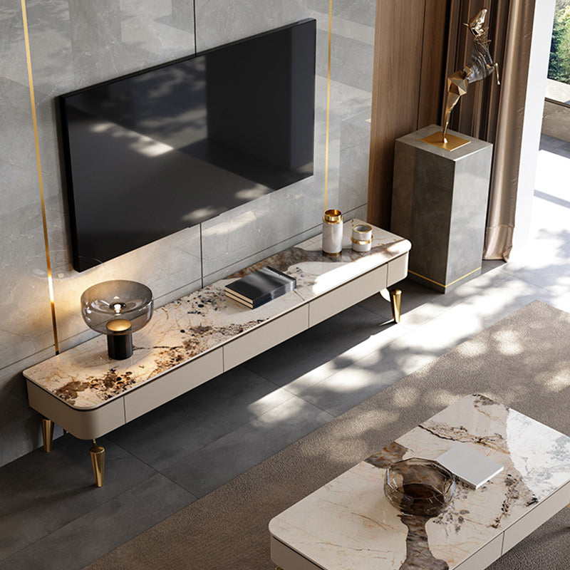 Enclosed Storage TV Media Console Glam Media Console with 3 Drawers Clearhalo 'furn' 'furn_tv_stands_entertainment_centers' 'Furniture' 'Living Room Furniture' 'TV Stands & Entertainment Centers' 'TV Stands & Media Storage Furniture' 'tv_stands_entertainment_centers' 7181580