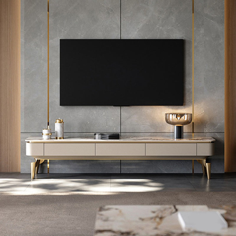 Enclosed Storage TV Media Console Glam Media Console with 3 Drawers Clearhalo 'furn' 'furn_tv_stands_entertainment_centers' 'Furniture' 'Living Room Furniture' 'TV Stands & Entertainment Centers' 'TV Stands & Media Storage Furniture' 'tv_stands_entertainment_centers' 7181585