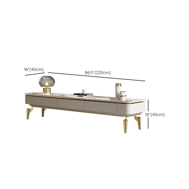 Enclosed Storage TV Media Console Glam Media Console with 3 Drawers Clearhalo 'furn' 'furn_tv_stands_entertainment_centers' 'Furniture' 'Living Room Furniture' 'TV Stands & Entertainment Centers' 'TV Stands & Media Storage Furniture' 'tv_stands_entertainment_centers' 7181587