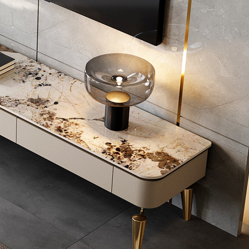 Stone Media Console Glam Cable Management TV Console with Drawers Clearhalo 'furn' 'furn_tv_stands_entertainment_centers' 'Furniture' 'Living Room Furniture' 'TV Stands & Entertainment Centers' 'TV Stands & Media Storage Furniture' 'tv_stands_entertainment_centers' 7181607