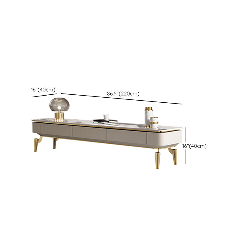 Stone Media Console Glam Cable Management TV Console with Drawers Clearhalo 'furn' 'furn_tv_stands_entertainment_centers' 'Furniture' 'Living Room Furniture' 'TV Stands & Entertainment Centers' 'TV Stands & Media Storage Furniture' 'tv_stands_entertainment_centers' 7181613