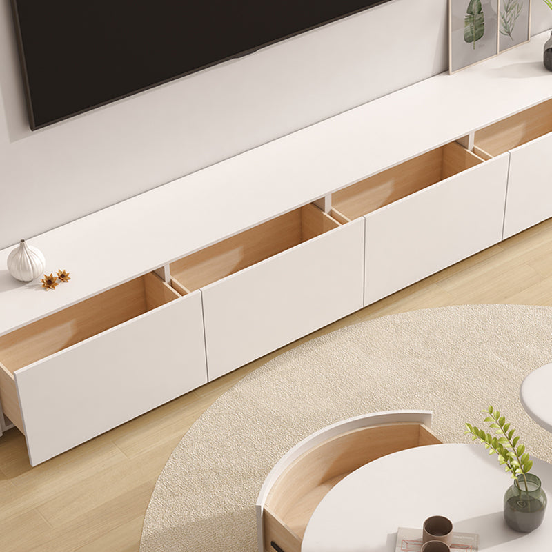 White Faux Wood Media Console Contemporary TV Stand Console with Drawers Clearhalo 'furn' 'furn_tv_stands_entertainment_centers' 'Furniture' 'Living Room Furniture' 'TV Stands & Entertainment Centers' 'TV Stands & Media Storage Furniture' 'tv_stands_entertainment_centers' 7181626