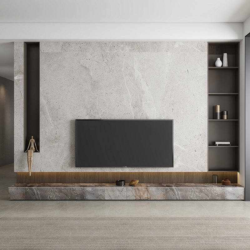 Brown Stone TV Stand Console Contemporary Media Console with Drawers Clearhalo 'furn' 'furn_tv_stands_entertainment_centers' 'Furniture' 'Living Room Furniture' 'TV Stands & Entertainment Centers' 'TV Stands & Media Storage Furniture' 'tv_stands_entertainment_centers' 7181634