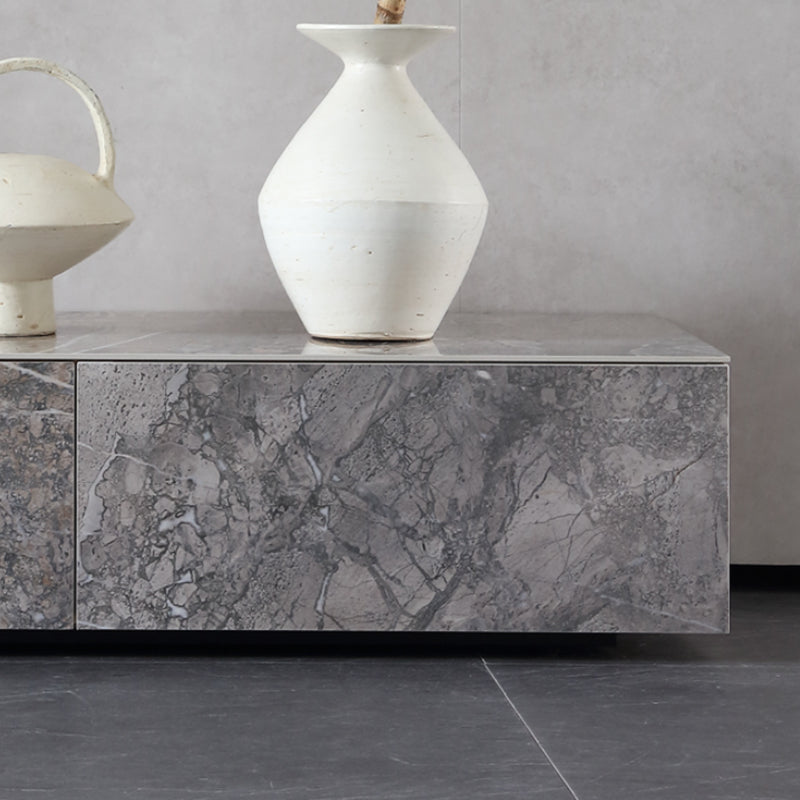 Brown Stone TV Stand Console Contemporary Media Console with Drawers Clearhalo 'furn' 'furn_tv_stands_entertainment_centers' 'Furniture' 'Living Room Furniture' 'TV Stands & Entertainment Centers' 'TV Stands & Media Storage Furniture' 'tv_stands_entertainment_centers' 7181642