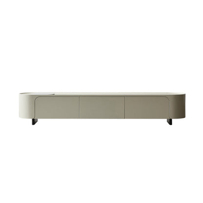 Stone TV Media Console Contemporary Media Console with 3 Drawers 79"L x 16"W x 16"H White Clearhalo 'furn' 'furn_tv_stands_entertainment_centers' 'Furniture' 'Living Room Furniture' 'TV Stands & Entertainment Centers' 'TV Stands & Media Storage Furniture' 'tv_stands_entertainment_centers' 7181653