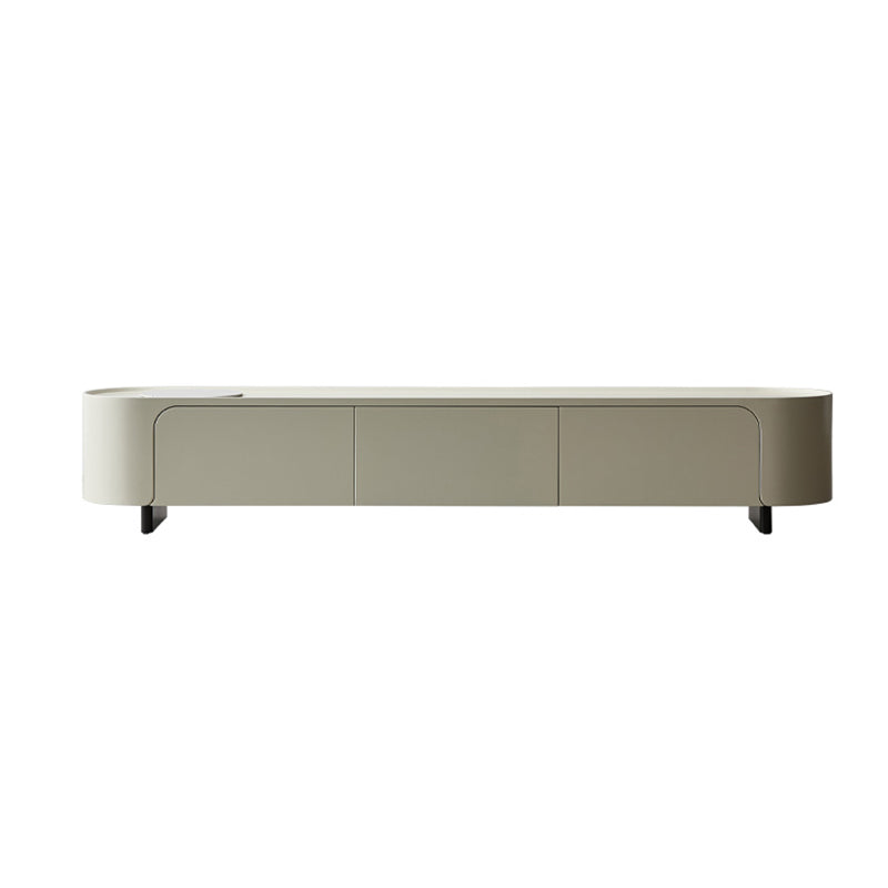Stone TV Media Console Contemporary Media Console with 3 Drawers 94.5"L x 16"W x 16"H White Clearhalo 'furn' 'furn_tv_stands_entertainment_centers' 'Furniture' 'Living Room Furniture' 'TV Stands & Entertainment Centers' 'TV Stands & Media Storage Furniture' 'tv_stands_entertainment_centers' 7181657