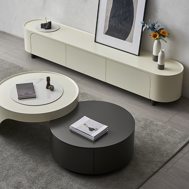 Stone TV Media Console Contemporary Media Console with 3 Drawers Clearhalo 'furn' 'furn_tv_stands_entertainment_centers' 'Furniture' 'Living Room Furniture' 'TV Stands & Entertainment Centers' 'TV Stands & Media Storage Furniture' 'tv_stands_entertainment_centers' 7181667