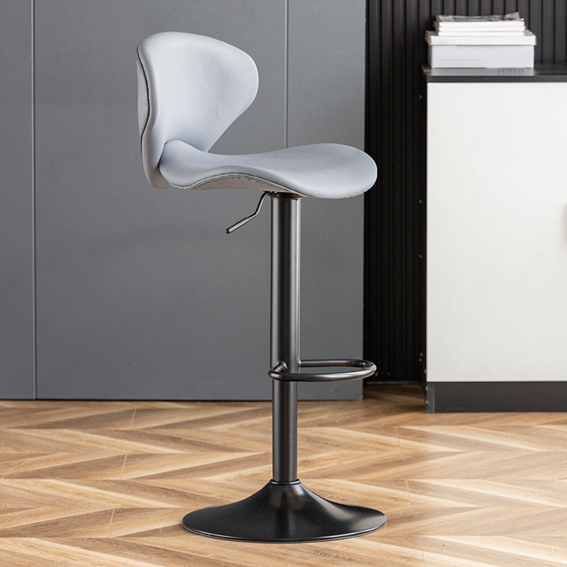 Swivel Adjustable Height Bar Stool Industrial Metal Patio Bar Stool with Cushion