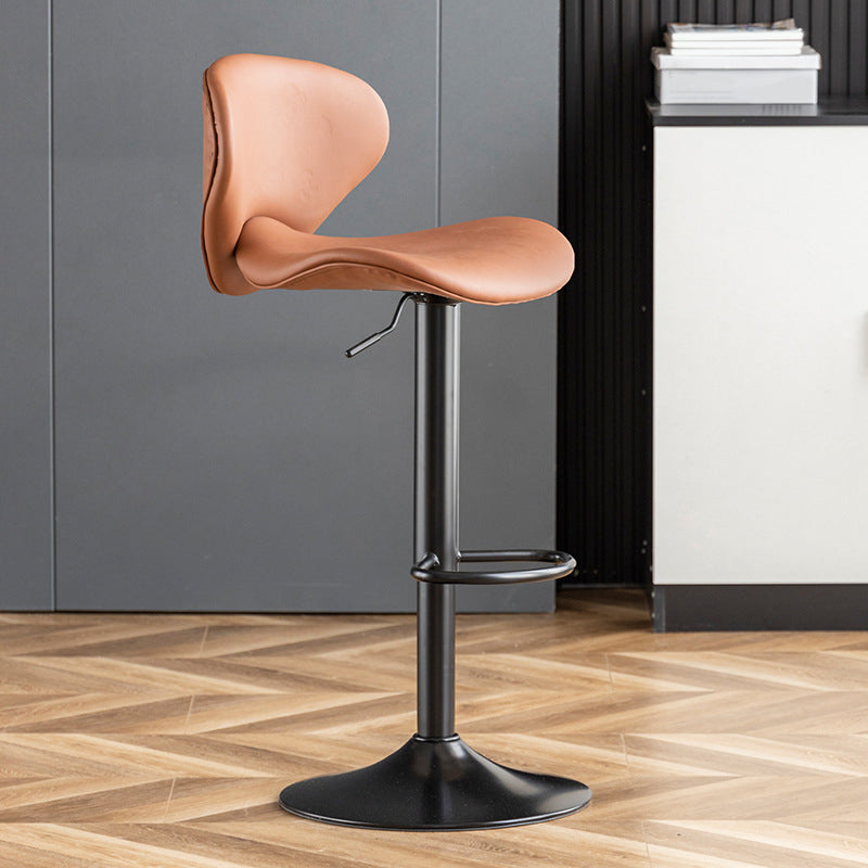 Swivel Adjustable Height Bar Stool Industrial Metal Patio Bar Stool with Cushion