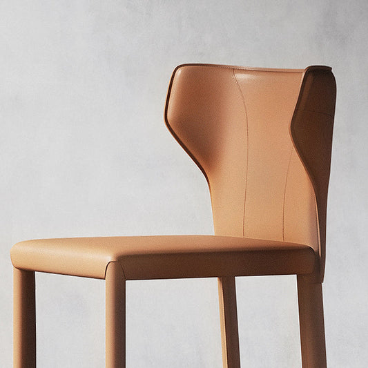 Indoor Faux Leather Counter Chair Contemporary Metal Legs Bar Stools