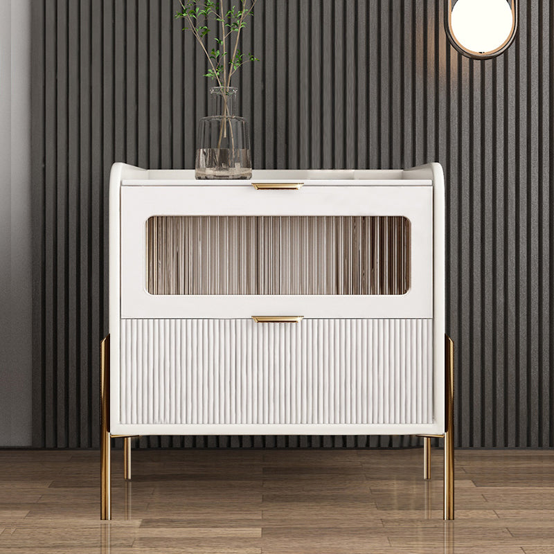 Comodini del letto glam del cabinetto del comodino in pietra con 2 cassetti