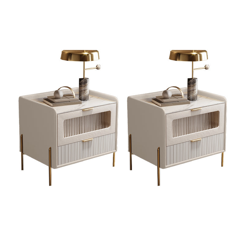 Comodini del letto glam del cabinetto del comodino in pietra con 2 cassetti