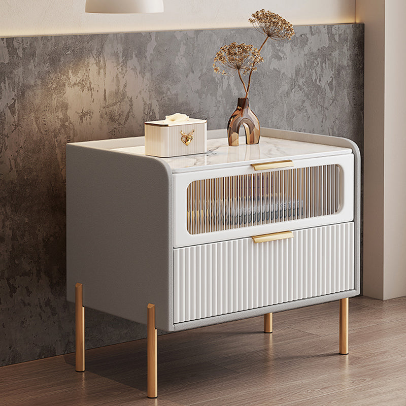 Comodini del letto glam del cabinetto del comodino in pietra con 2 cassetti