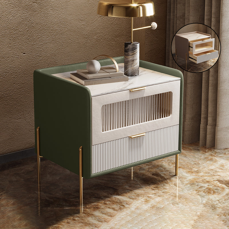Comodini del letto glam del cabinetto del comodino in pietra con 2 cassetti
