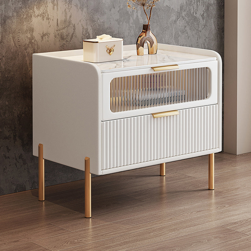Comodini del letto glam del cabinetto del comodino in pietra con 2 cassetti