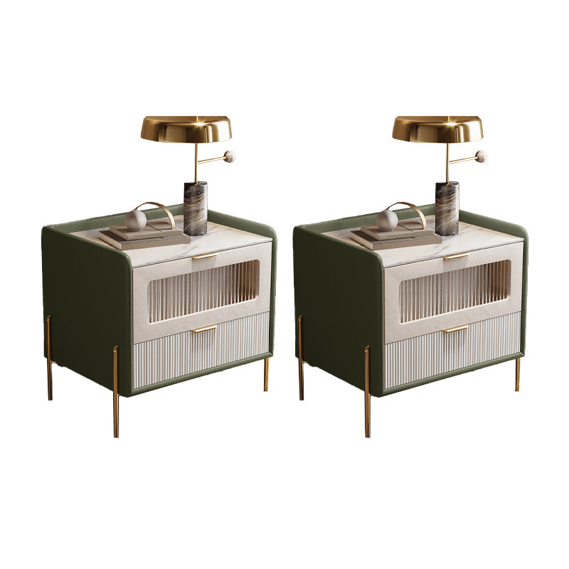 Comodini del letto glam del cabinetto del comodino in pietra con 2 cassetti