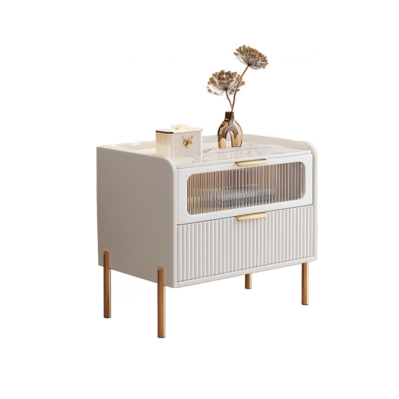 Comodini del letto glam del cabinetto del comodino in pietra con 2 cassetti